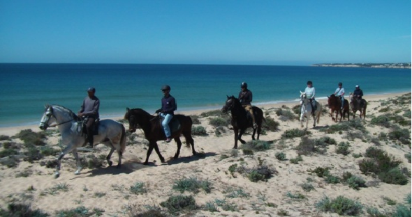 Passeio a cavalo na praia